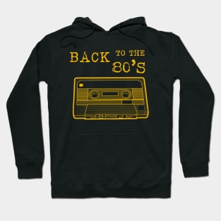 BACK TO THE 80s /yellow version Cassette Tape Vintage Music Hoodie